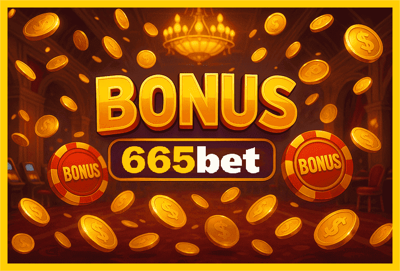Imagem promovendo bônus 665BET com recompensas imperdíveis.